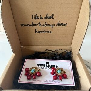 Red and Turquoise Earrings